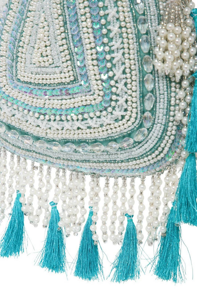 Multi Color Beads Embossed Velvet Potli