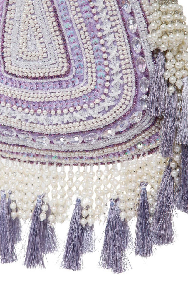 Multi Color Beads Embossed Velvet Potli