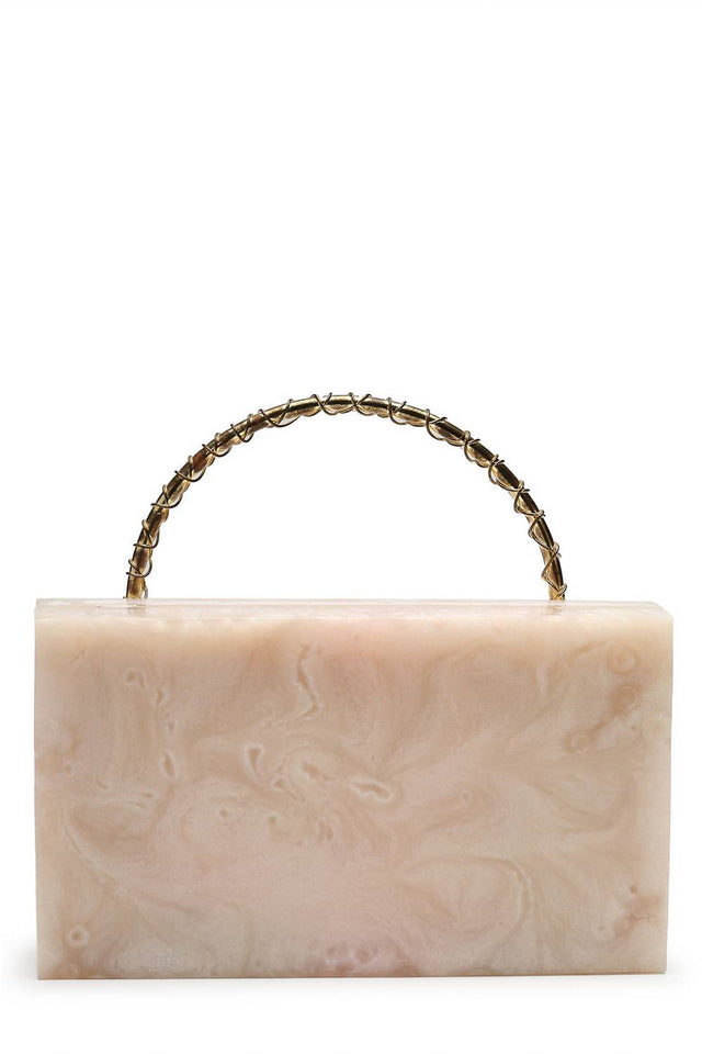 Multi Color Stone Embossed Resin Clutch