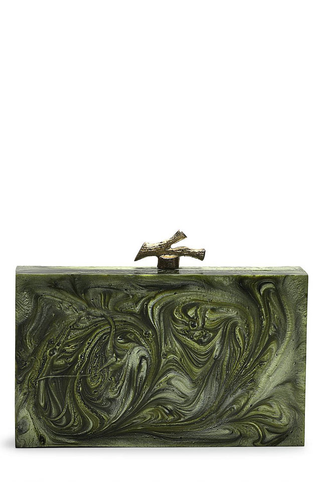 Multi Color Stone Embossed Resin Clutch