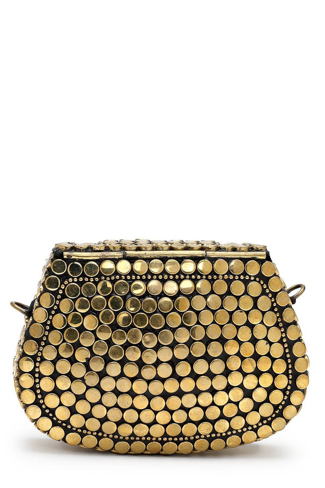Multi Color Embellished Metal Clutch (ADCL5049A)