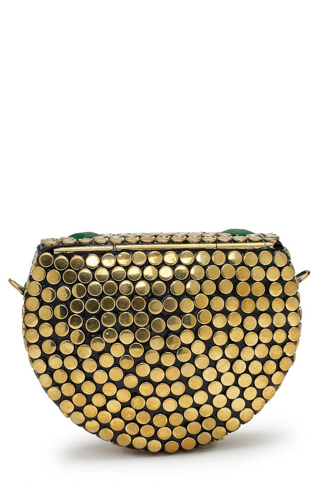 Multi Color Embellished Metal Clutch