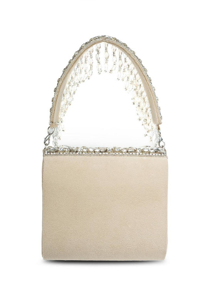 Multi Color Stone Embossed Suede Clutch (ADCL7206A)