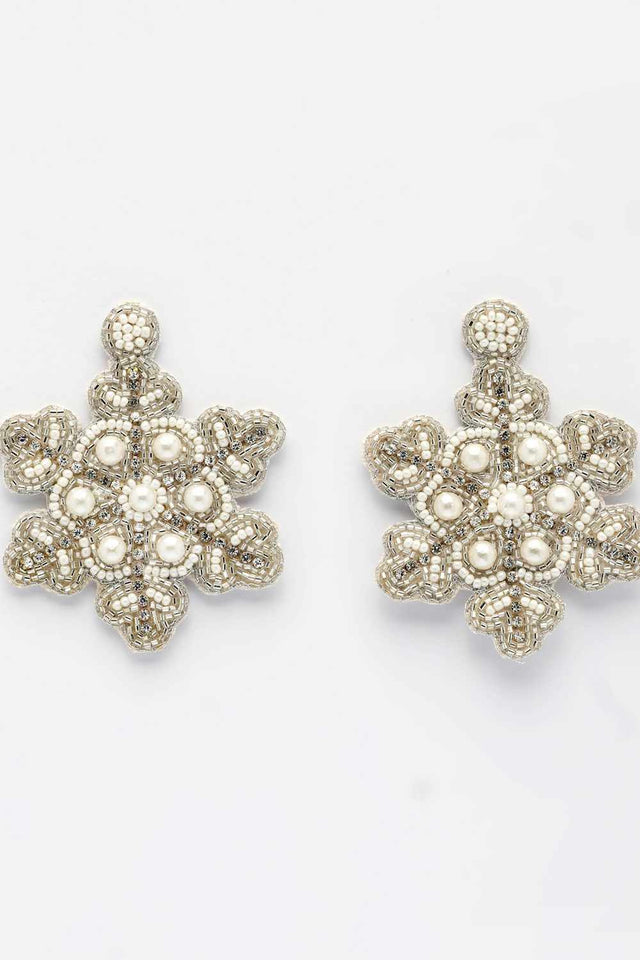 Silver Beadwork Fiber Chandbalis