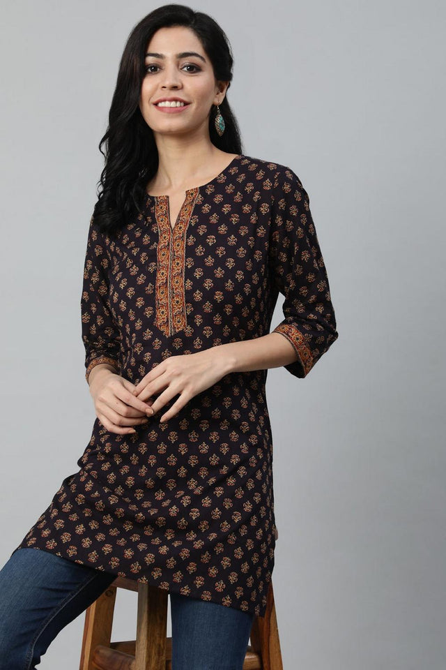 Violet Printed Cotton Tunic (AM-BER3290)