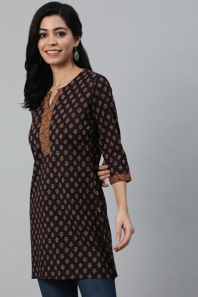 Violet Printed Cotton Tunic (AM-BER3290)