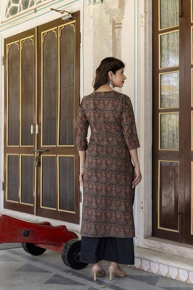 Multi Color Printed Cotton Kurti (AM-BER3297)