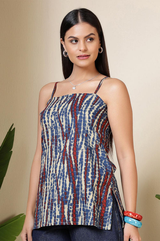 Multi Color Printed Cotton Tunic (AM-BER3844)