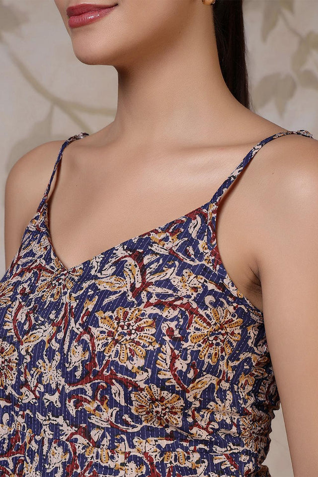 Multi Color Printed Cotton Top (AM-HKS1202)