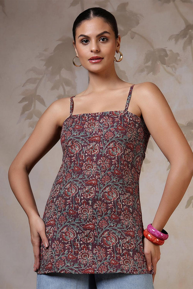 Multi Color Printed Cotton Tunic (AM-HKS1221)