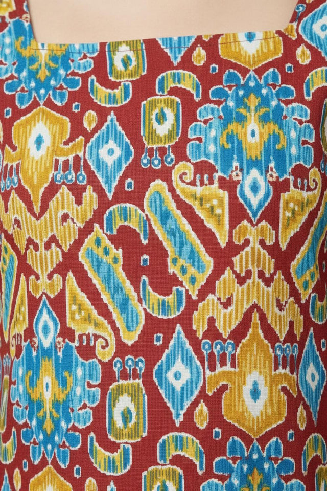 Multi Color Printed Cotton Tunic (AM-HKS1298)