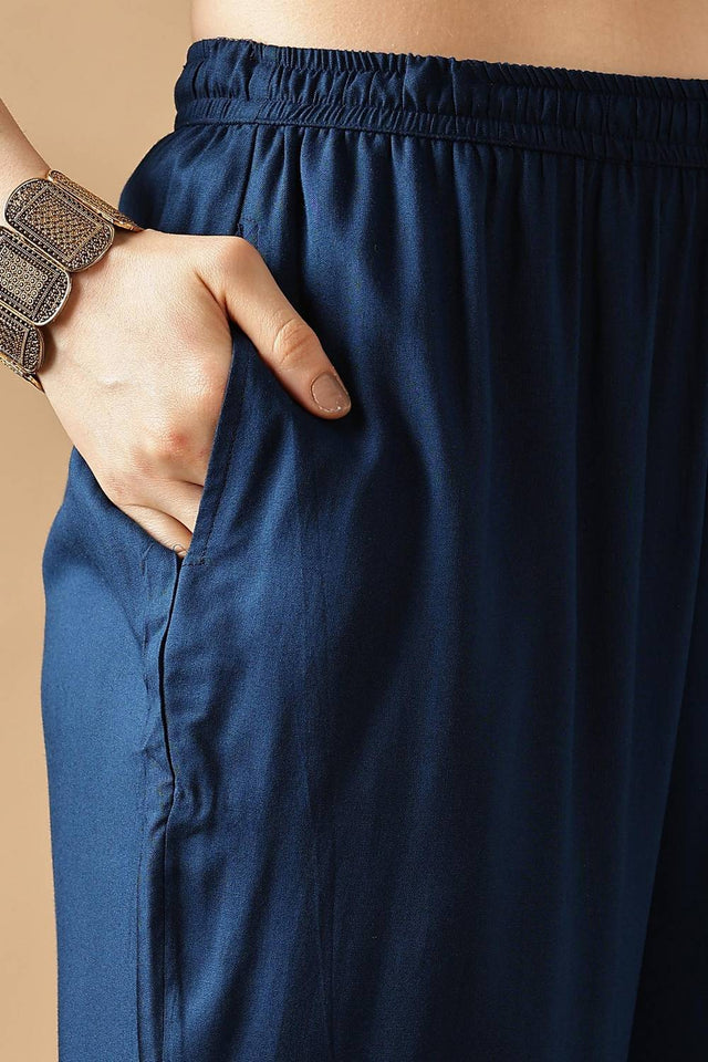 Red Floral Printed Silk Kurti Pant Set