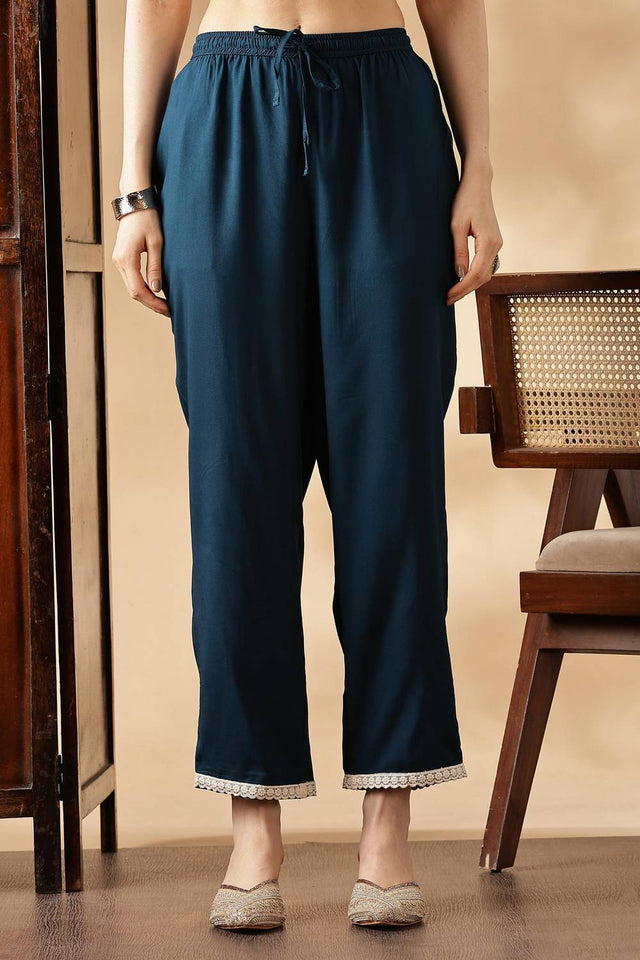 Black Floral Printed Silk Kurti Pant Set