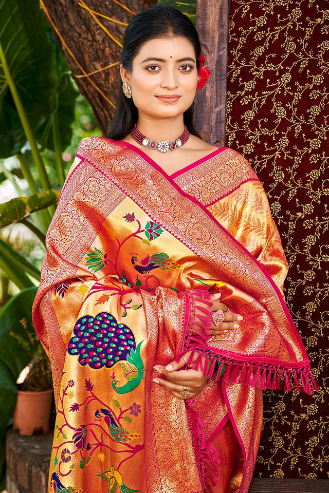 Multi-Color Woven Kanjivaram Silk Saree