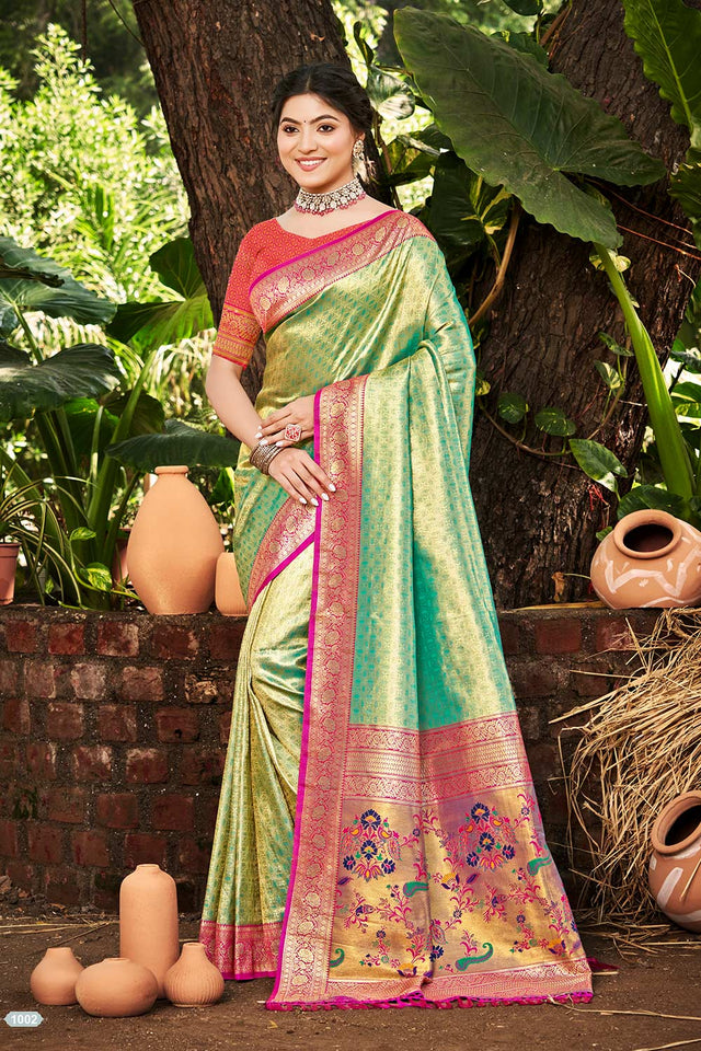Multi-Color Woven Kanjivaram Silk Saree