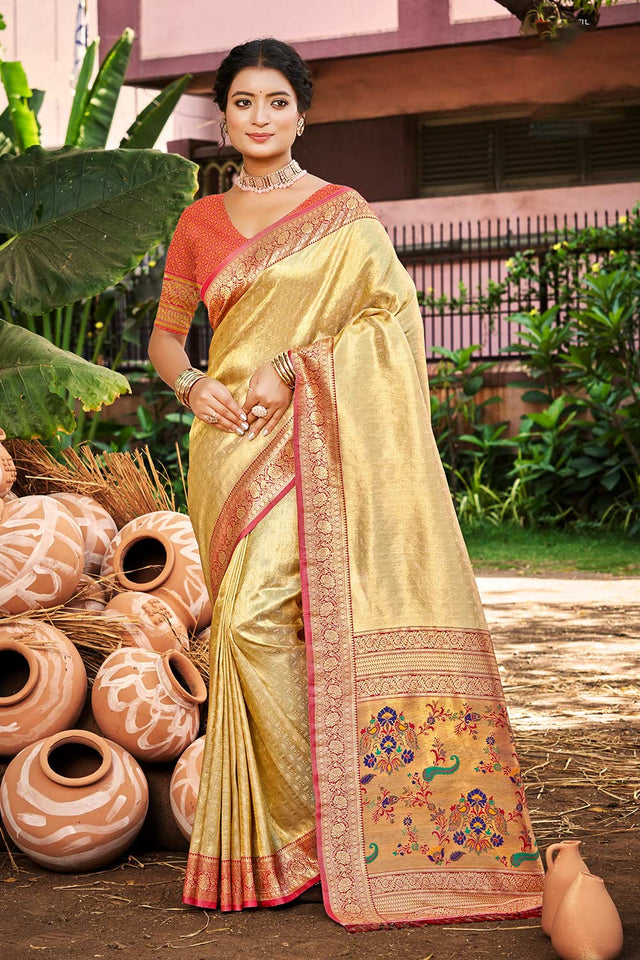 Multi-Color Woven Kanjivaram Silk Saree