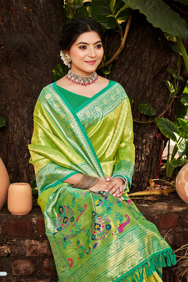 Multi-Color Woven Kanjivaram Silk Saree