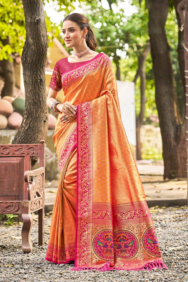 Multi-Color Woven Kanjivaram Silk Saree