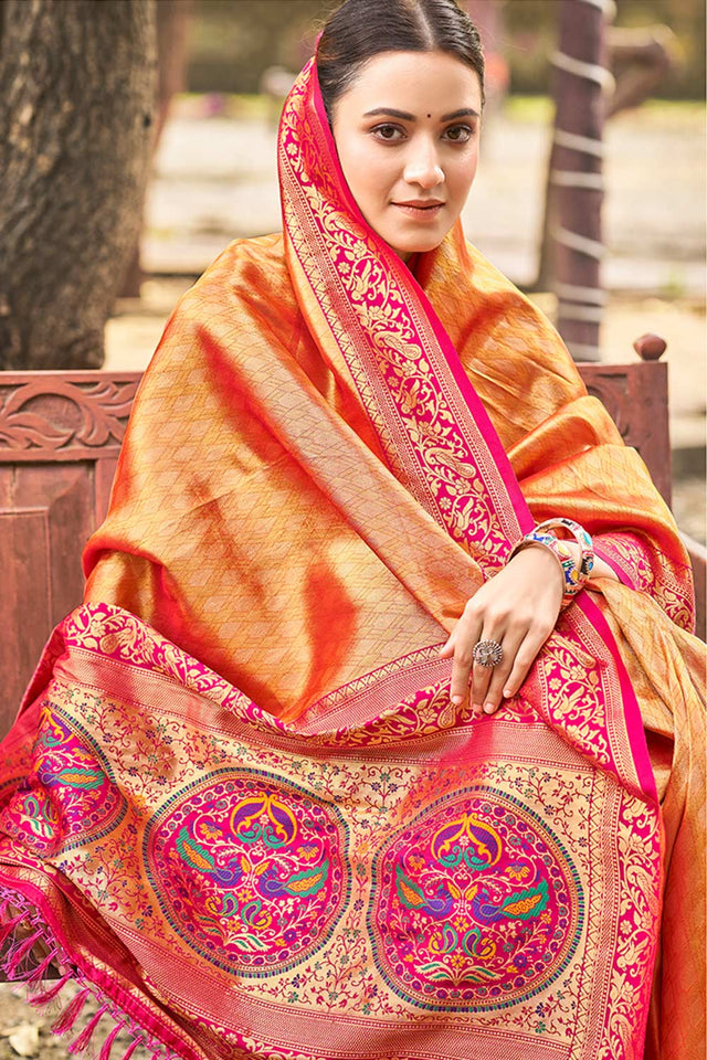 Multi-Color Woven Kanjivaram Silk Saree