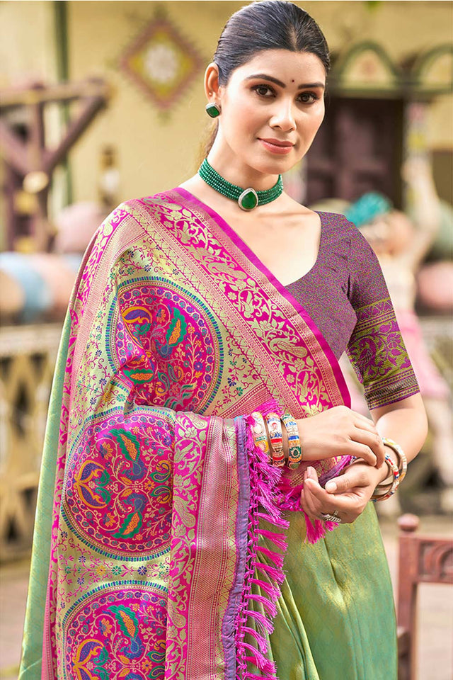 Multi-Color Woven Kanjivaram Silk Saree