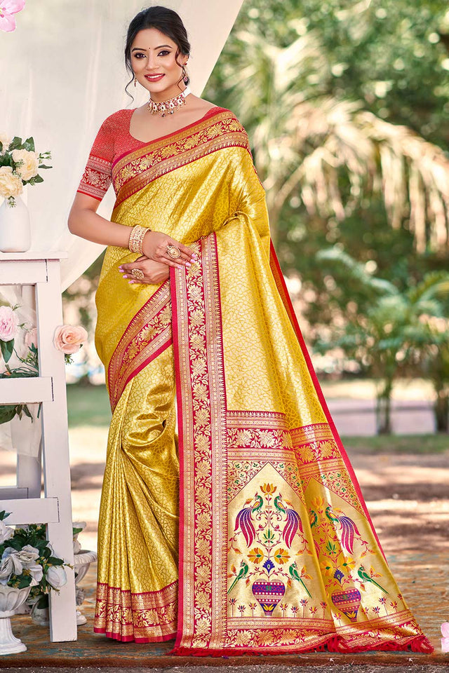 Multi-Color Woven Kanjivaram Silk Saree