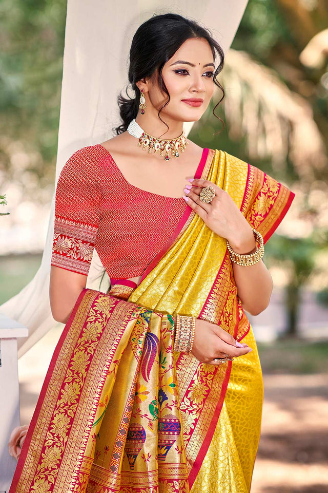 Multi-Color Woven Kanjivaram Silk Saree