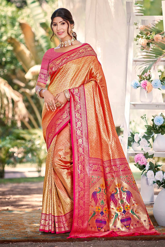 Multi-Color Woven Kanjivaram Silk Saree