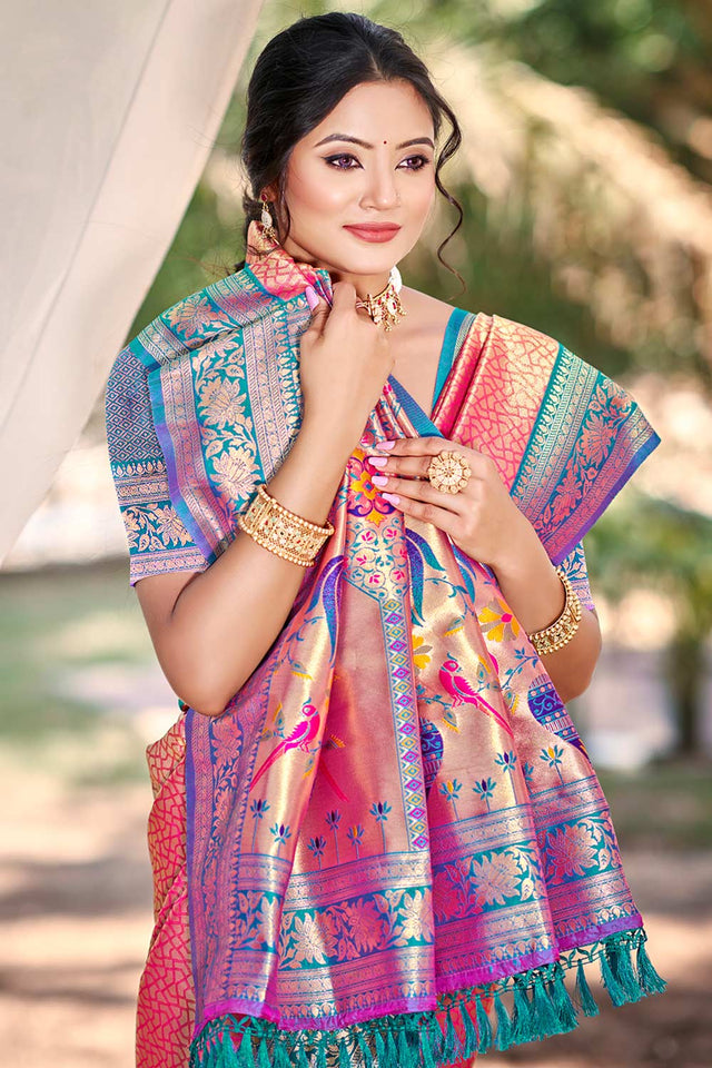 Multi-Color Woven Kanjivaram Silk Saree