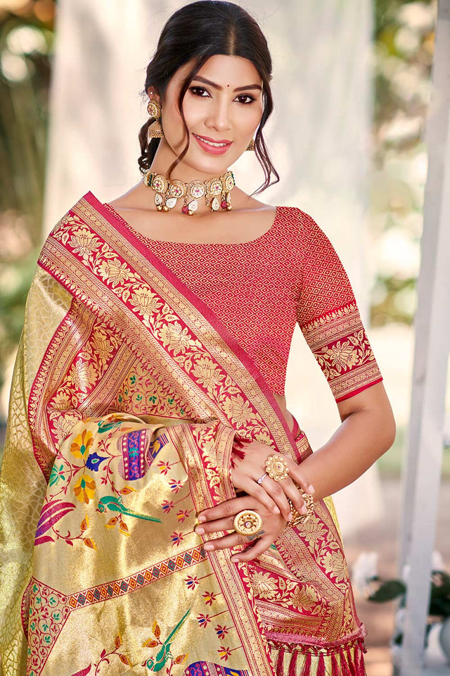 Multi-Color Woven Kanjivaram Silk Saree