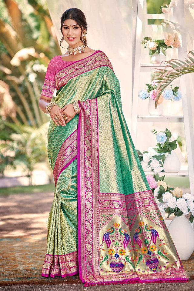 Multi-Color Woven Kanjivaram Silk Saree