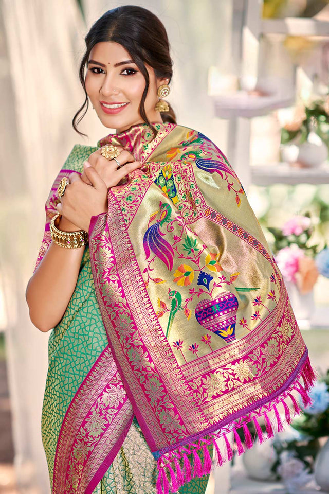 Multi-Color Woven Kanjivaram Silk Saree