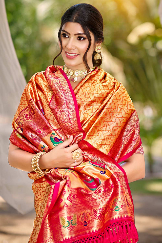 Multi-Color Woven Kanjivaram Silk Saree