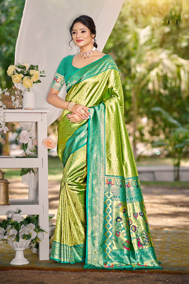 Multi-Color Woven Kanjivaram Silk Saree