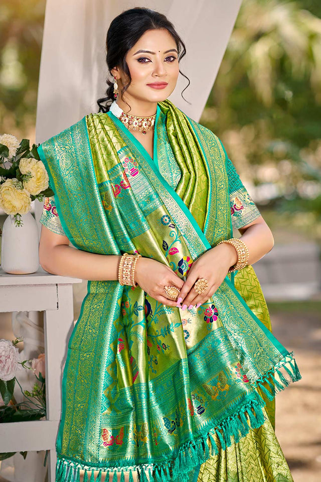 Multi-Color Woven Kanjivaram Silk Saree