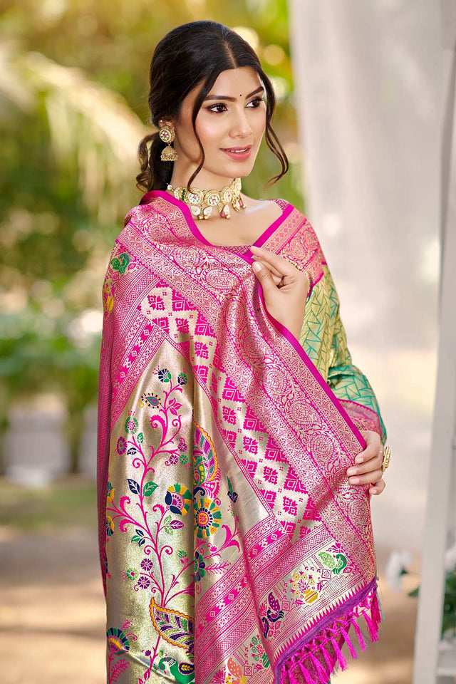 Multi-Color Woven Kanjivaram Silk Saree