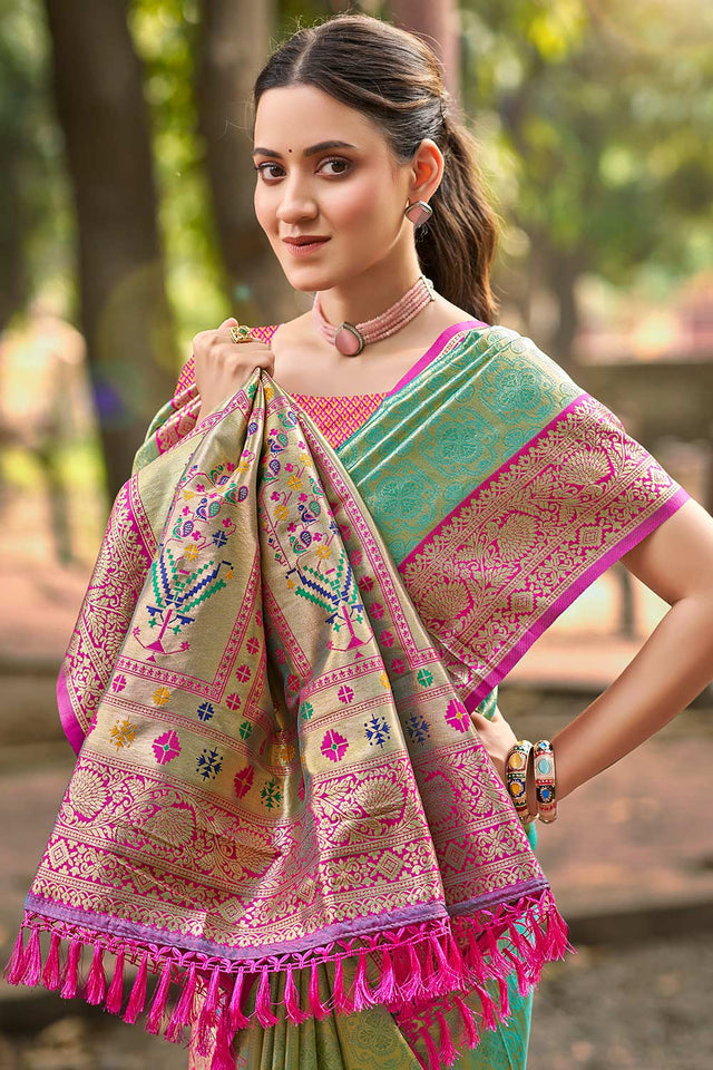 Multi-Color Woven Kanjivaram Silk Saree