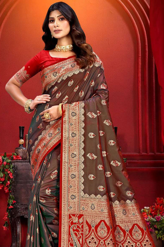 Violet Woven Silk Saree