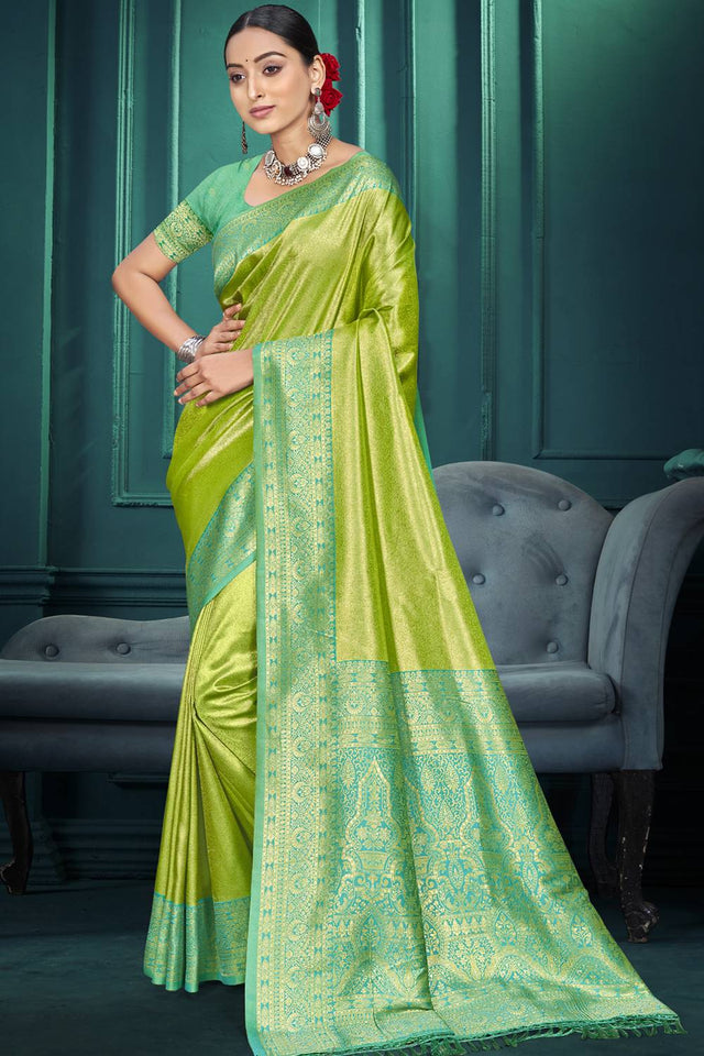 Green Woven Kanjivaram Silk Saree