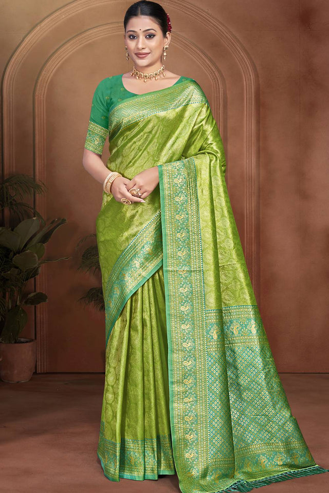 Green Woven Kanjivaram Silk Saree