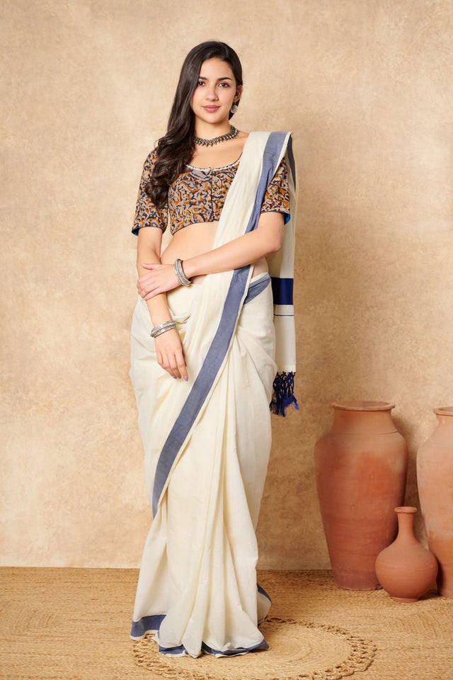 Multicolor Kalamkari Printed Cotton Round Neck Blouse