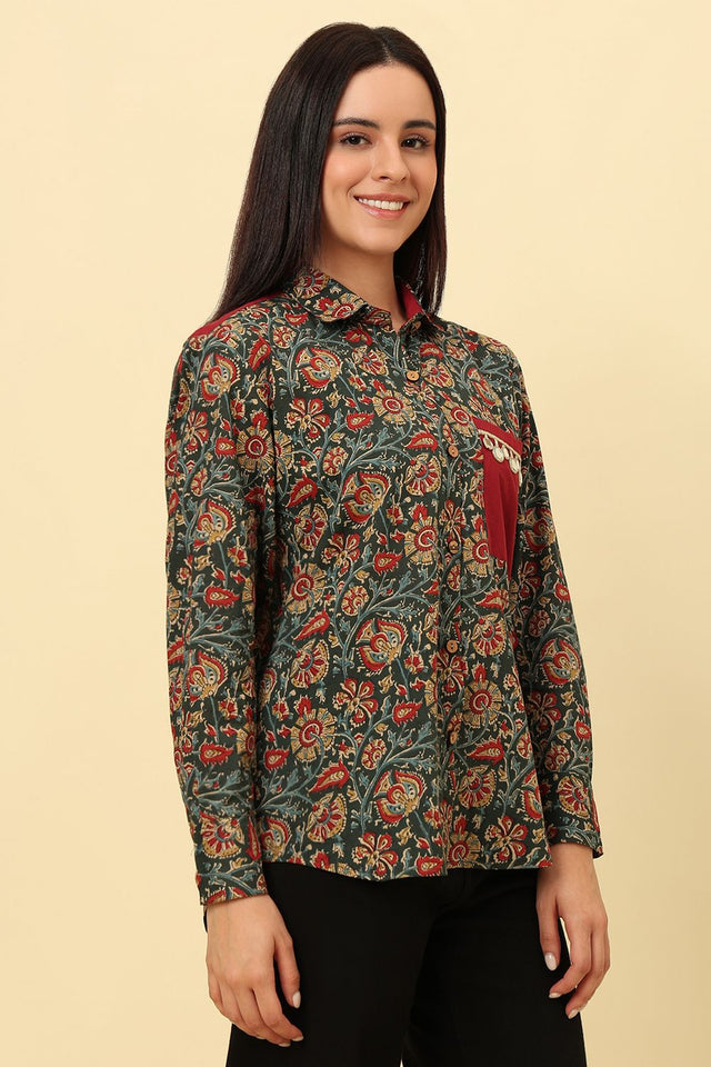 Multi Color Printed Cotton Shirt (CCSR0027-MULT)