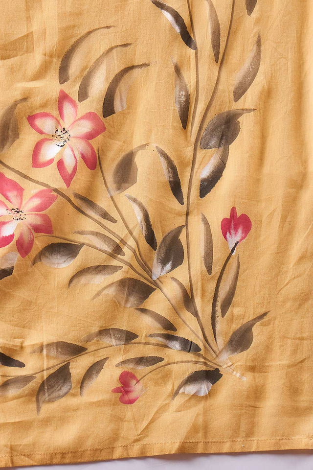 Women's White Cotton Printed Kurti Pant Set