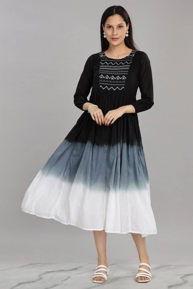 Grey & Black Ombre Cotton Dresses