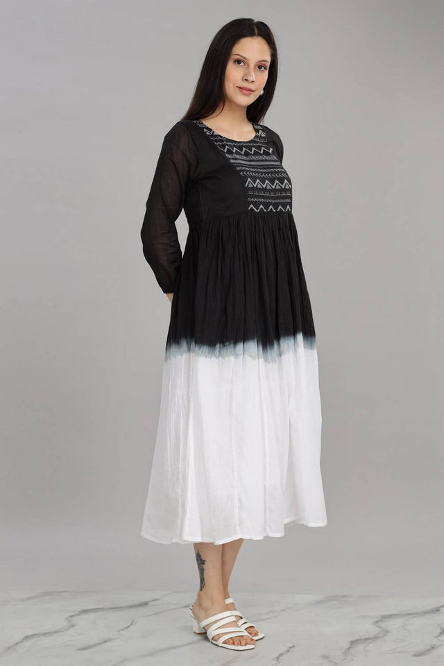 Black Ombre Cotton Dresses