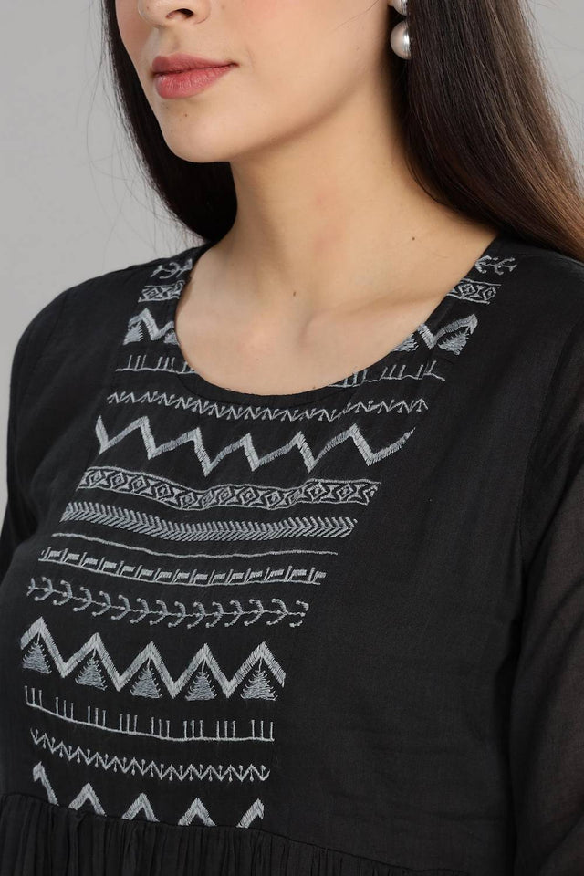 Black Ombre Cotton Dresses