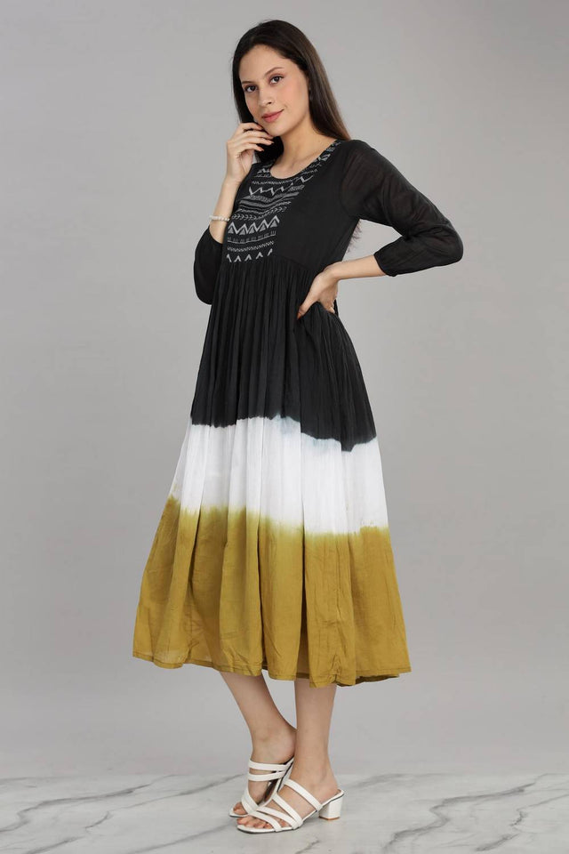 Black Ombre Cotton Dresses