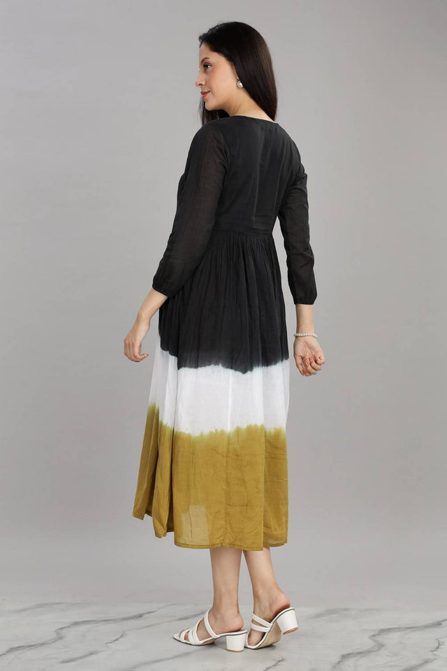 Black Ombre Cotton Dresses