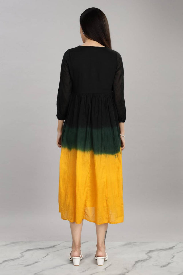 Mustard & Black Ombre Cotton Dresses