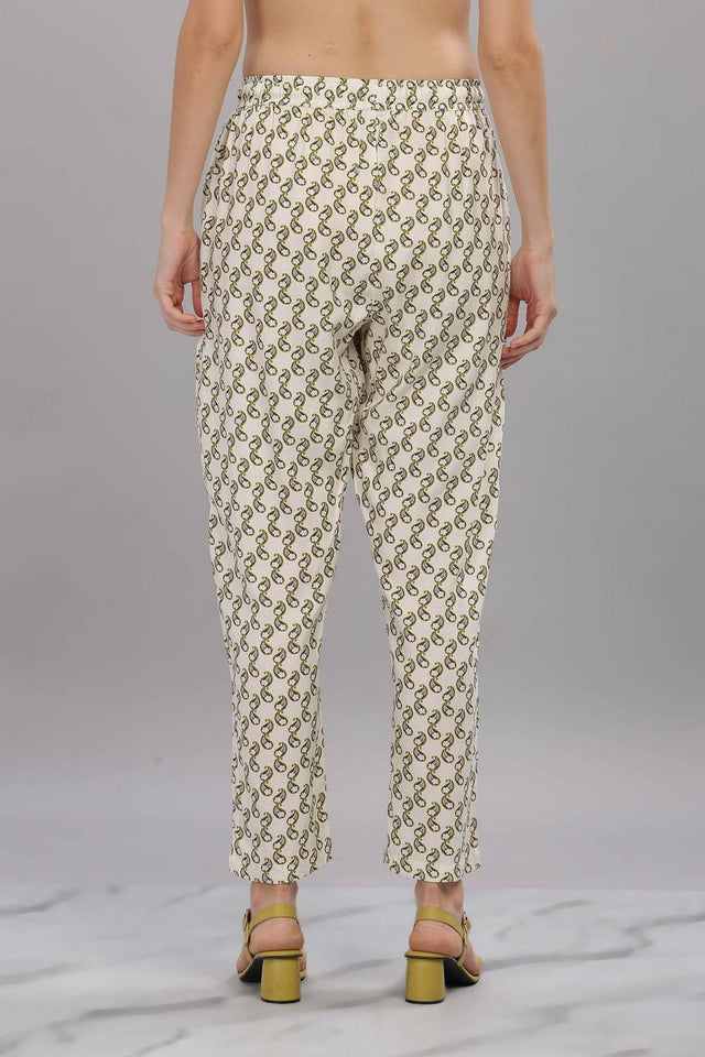 Olive Green Floral Printed Rayon Kurti Pant Set