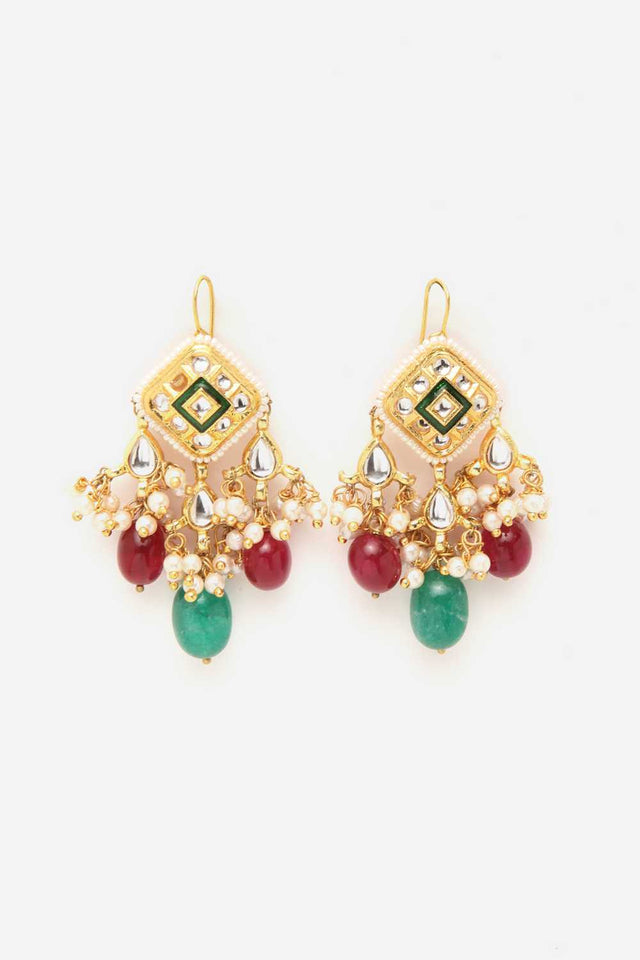 Green Alloy Earring (DGED21023)